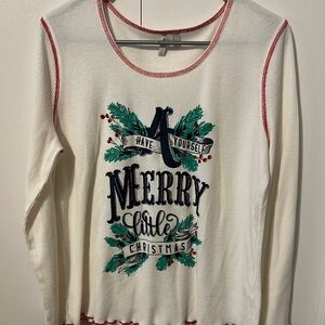 Christmas Themed Women's Sweater - Cream